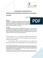 Recuperando Historiadores Fragmentários: o Problema Da Recuperação Da História Da Sicília Grega em Timeu