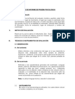 Informe prueba psicológica