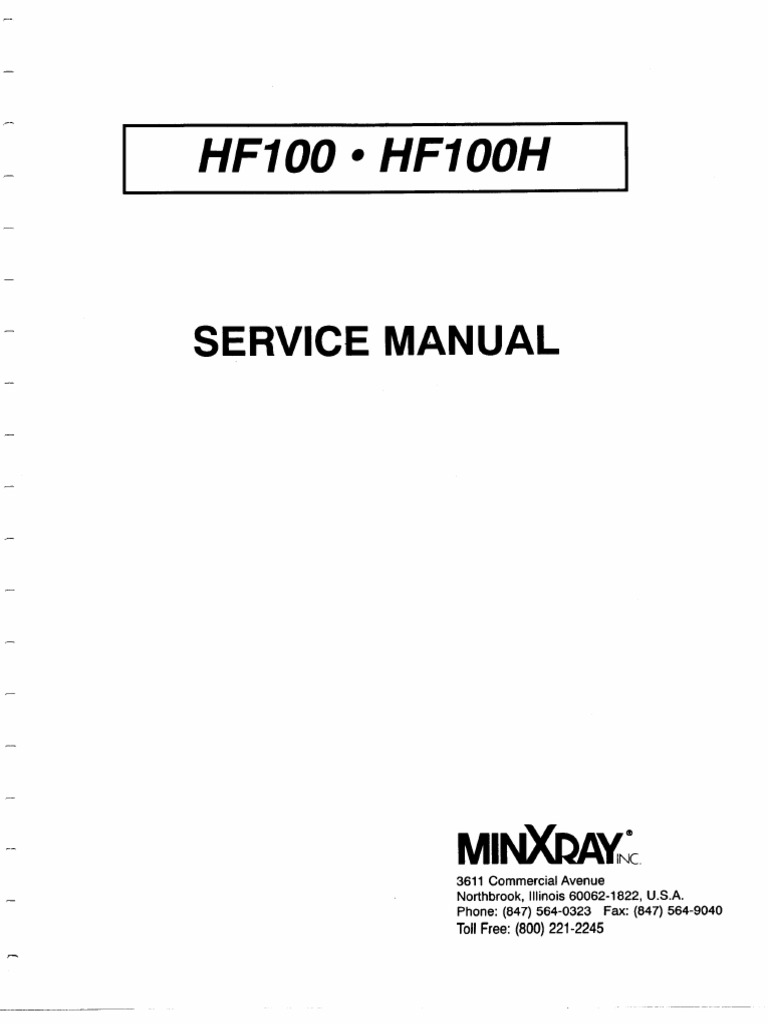 Minxray HF100 XRay Service Manual PDF