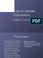 Gender Oppression Theories Chapters 12 and 13