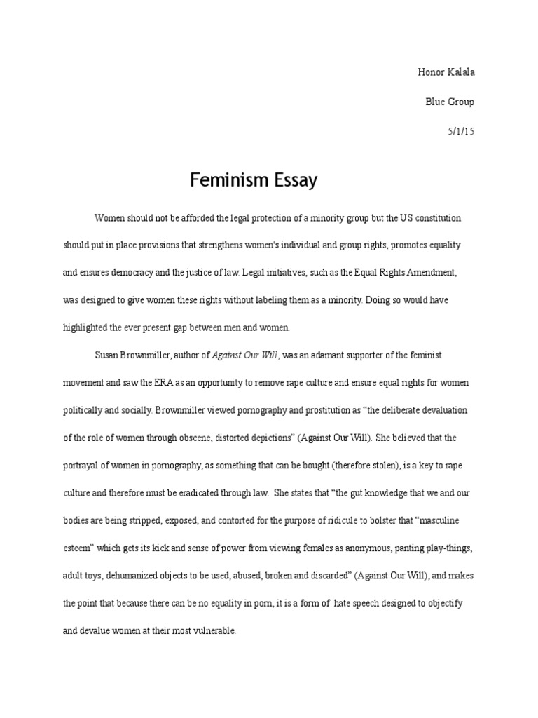feminism essay introduction example