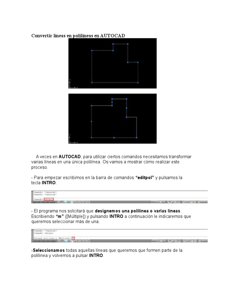 Convertir líneas a polilíneas en AutoCAD | PDF | Ventana (informática ...