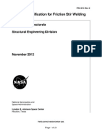Process Specification For Friction Stir Welding: Engineering Directorate Structural Engineering Division