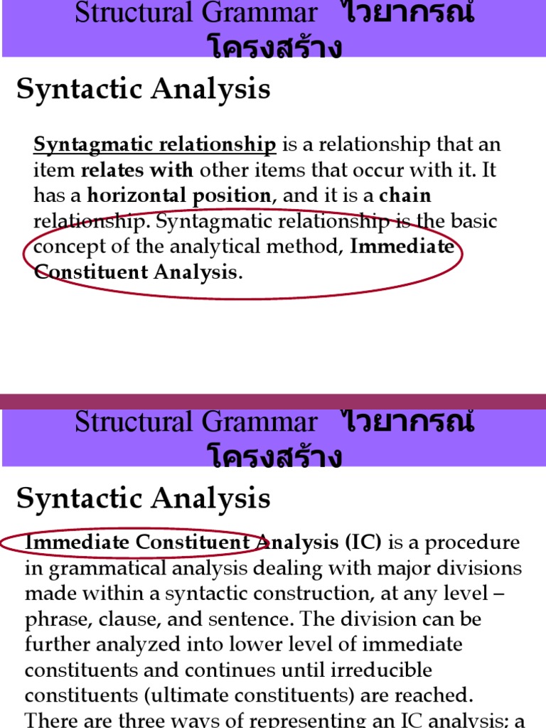 Immediate Constituent Analysis Explained | PDF | Phrase | Syntax