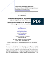 Profesionalización Docente ¿Es Posible Un Camino de Convergencia para Expertos y Novatos - Mauricio Núñez Ana Arévalo Beatrice Ávalos