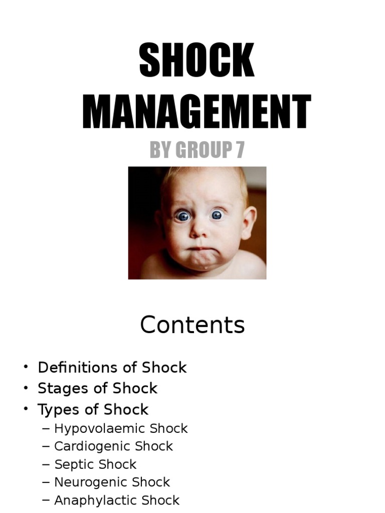 Shock Management: by Group 7 | PDF | Shock (Circulatory) | Sepsis