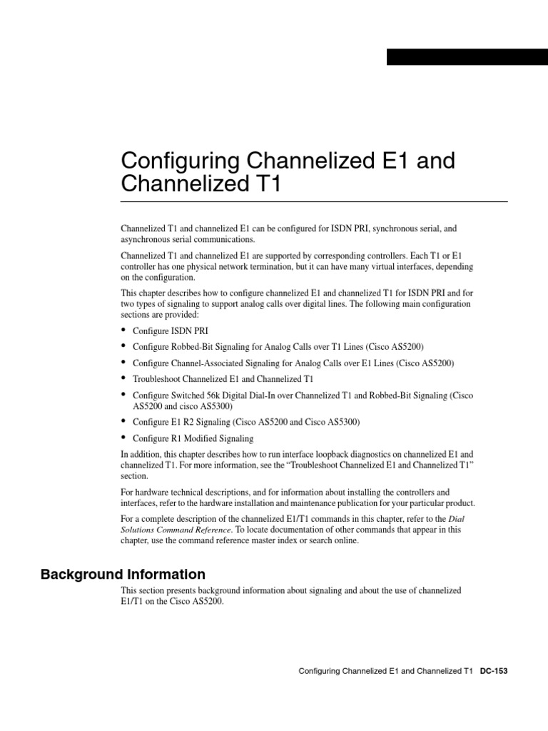 Configuring A T1 And E1 Pri Connection – SRDT