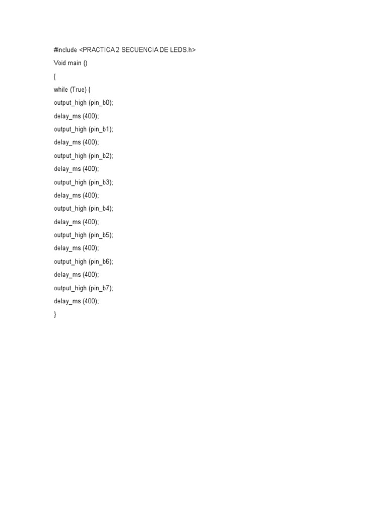 LED Sequence Control Code Example | PDF