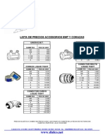 Lista de Precios Accesorios Emt Y Corazas: Union E.M.T. Terminal E.M.T