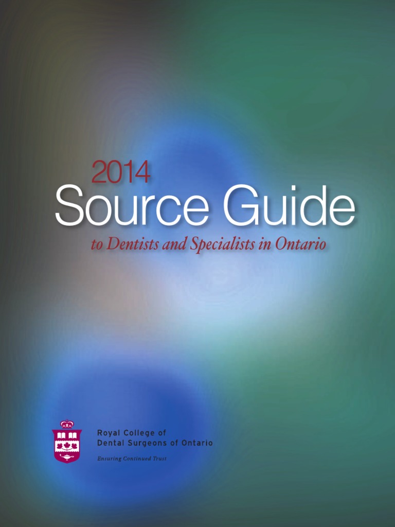 RCDSO Source Guide 2014 | PDF | Dental Degree | Oral And Maxillofacial  Surgery