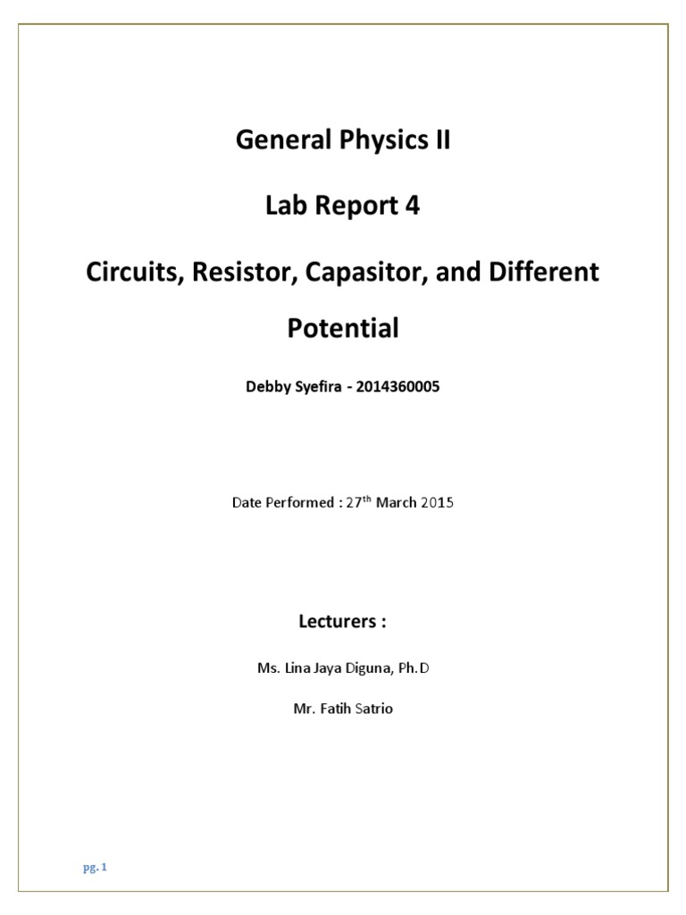 Lab Report on Circuits and Resistance | PDF | Series And Parallel ...