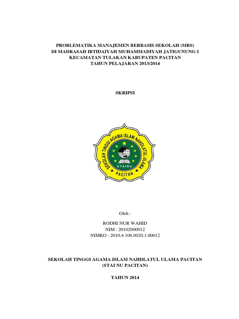 Skripsi Manajemen Pendidikan Islam Pdf