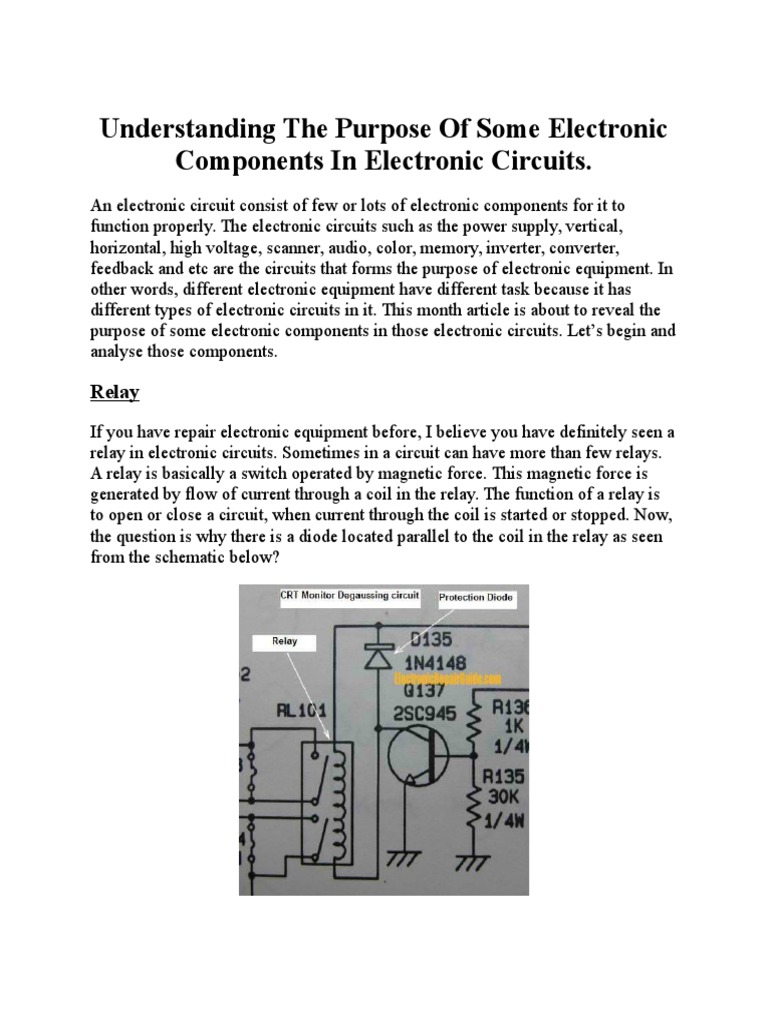 Purpose of Key Electronic Components | PDF | Field Effect Transistor ...