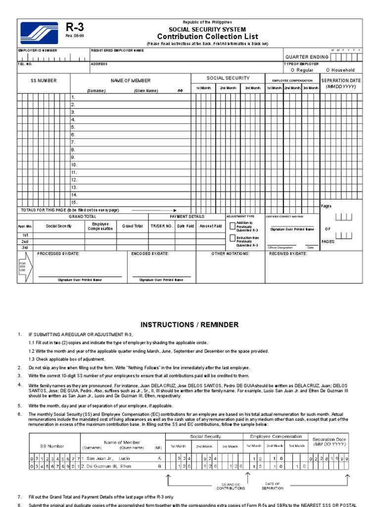 SSS R-3 Contribution Collection Guide | PDF | Government | Justice