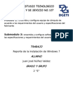 Reporte de Instalación de Windows 7