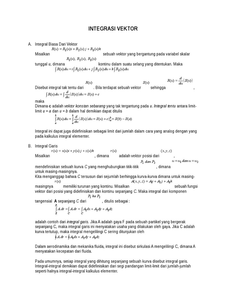 Integral Vektor: Konsep dan Metode | PDF