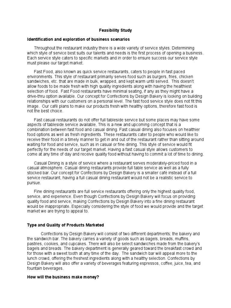 Feasibility Study On Resturant | PDF | Restaurants | Fast Food Restaurants