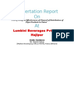Dissertation Report On At: Lumbini Beverages Pvt. Ltd. Hajipur