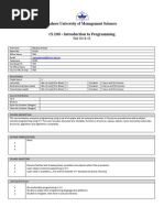 LUMS EE - 2nd Year Course Outlines