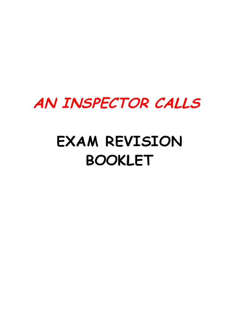 An Inspector Calls Revision Booklet Higher 12vkgz8 225q49e | PDF