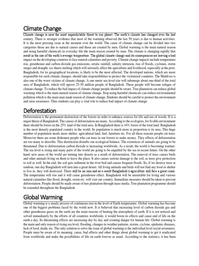 short paragraph on deforestation