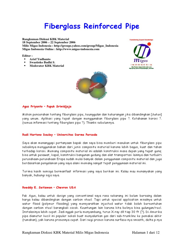 Fiberglass Reinforced Pipe | PDF