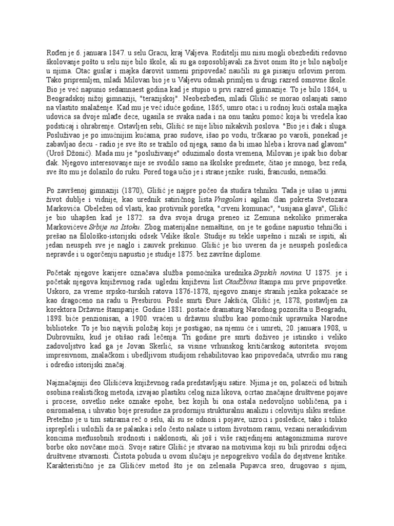 Milovan Glisic | PDF