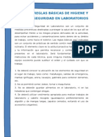 Reglas Básicas de Higiene y Seguridad en Laboratorios