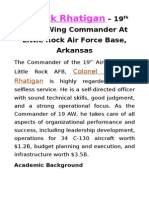 Patrick Rhatigan - 19th Airlift Wing Commander at Little Rock Air Force Base, Arkansas