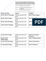 Board Exam Time Table 051214