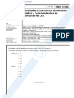 Nbr 14105 Manometros Com Sensor de Elemento Elastico Recomendacoes de Fabricacao e Uso