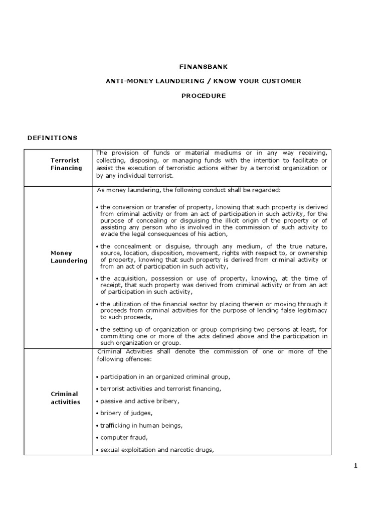Aml Kyc | PDF | Money Laundering | Identity Document