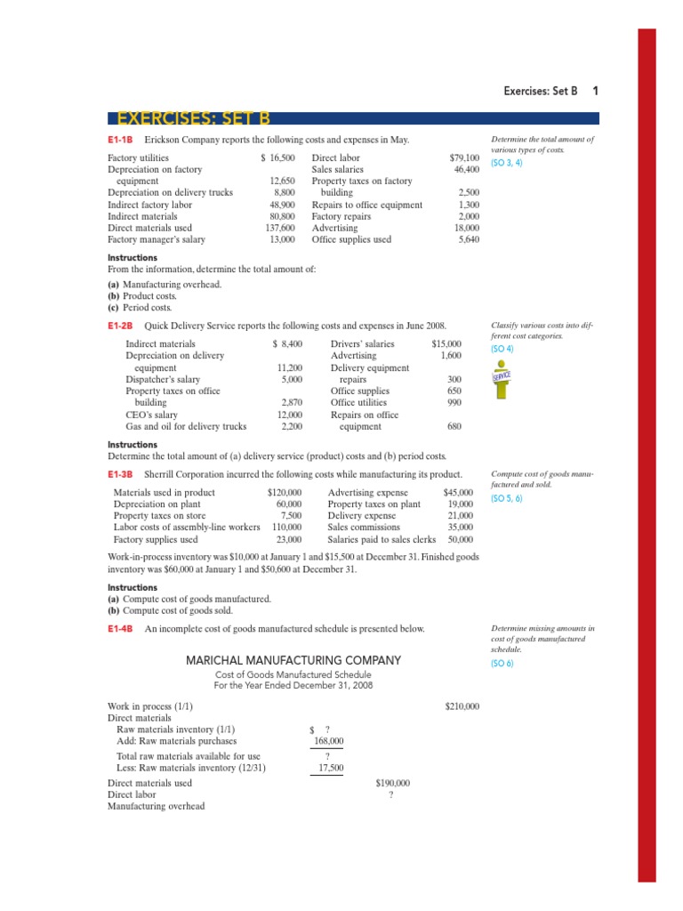 Cost Analysis and Manufacturing Schedules | PDF | Cost Of Goods Sold ...