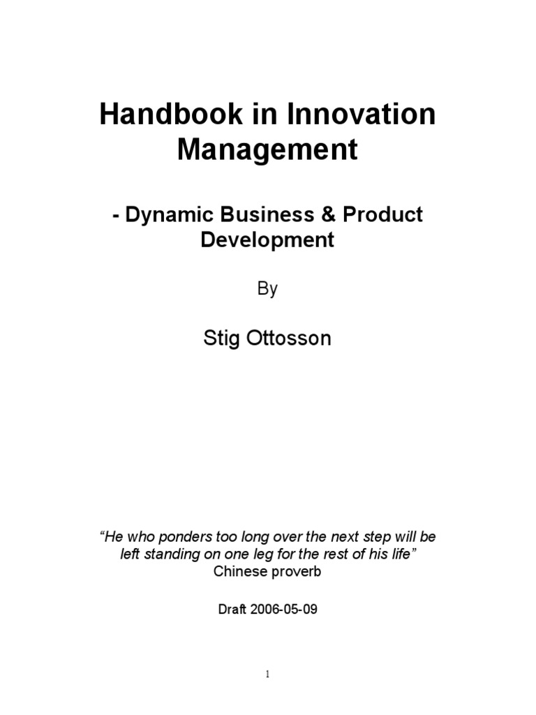 Handbook - Innovation Management | PDF | New Product Development ...