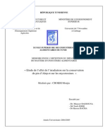 PFE ESIAT Etude de L'effet de L'irradiation Sur La Conservation de Pin D'alep Et Sur Les Mycotoxines