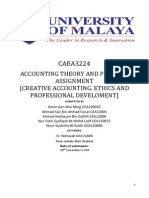 Creative Accounting, Ethics and Professional Develoment