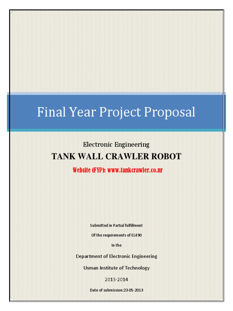 Tank Wall Crawler Robot Proposal | PDF | Robot | Robotics