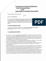 Statutory Declaration of Church Establishment and Tax Exempt Status PDF