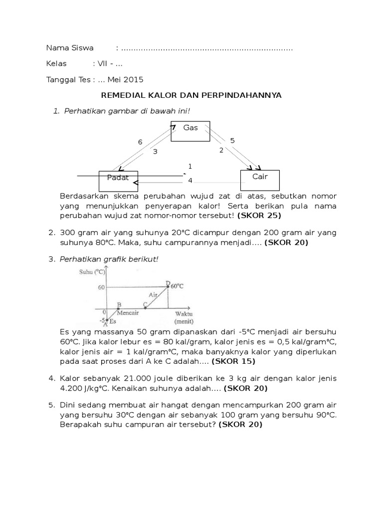 Remedial Kalor Kelas 7 PDF