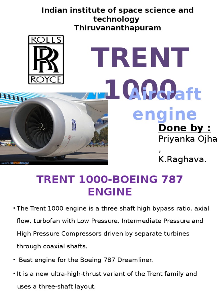 Rolls Royce Trent 1000 | Gas Turbine | Gas Compressor