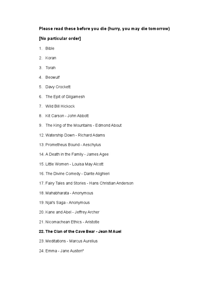 List of Must Read Books PDF