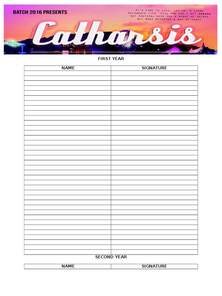 Yearly Signature Collection Template | PDF