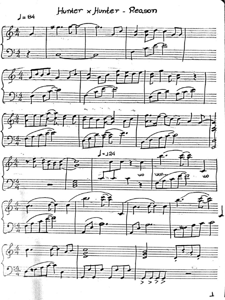 Générique Hunter X Hunter Paroles Hunter X Hunter Reason For Piano | PDF