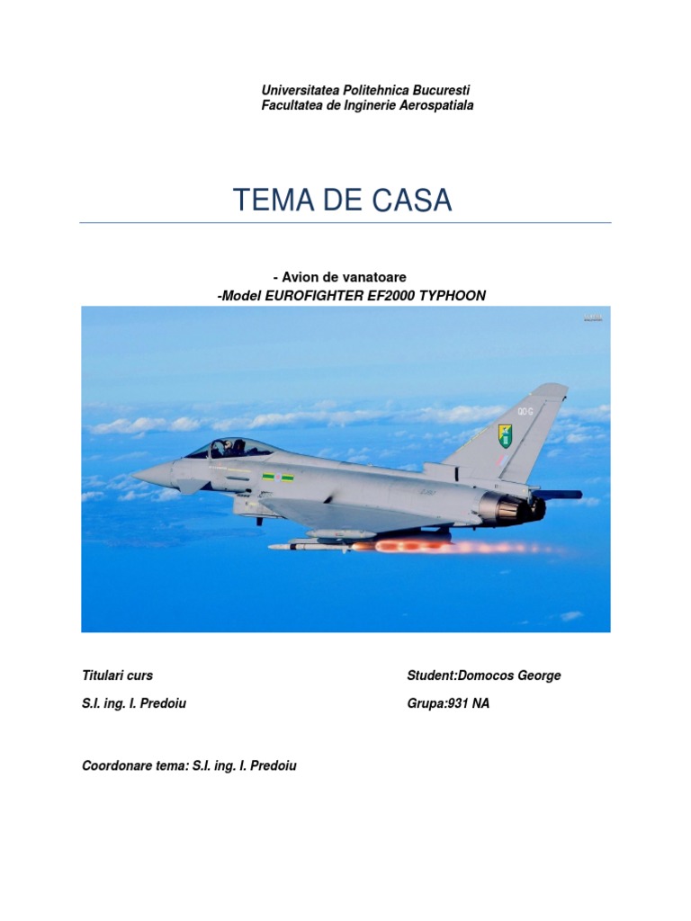 Eurofighter Typhoon Overview and Specs | PDF | Jet Aircraft | Aerospace