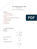 A Physics GRE Equation Sheet