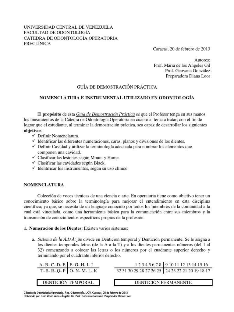 Clasificación de Caries según Mount y Hume | PDF