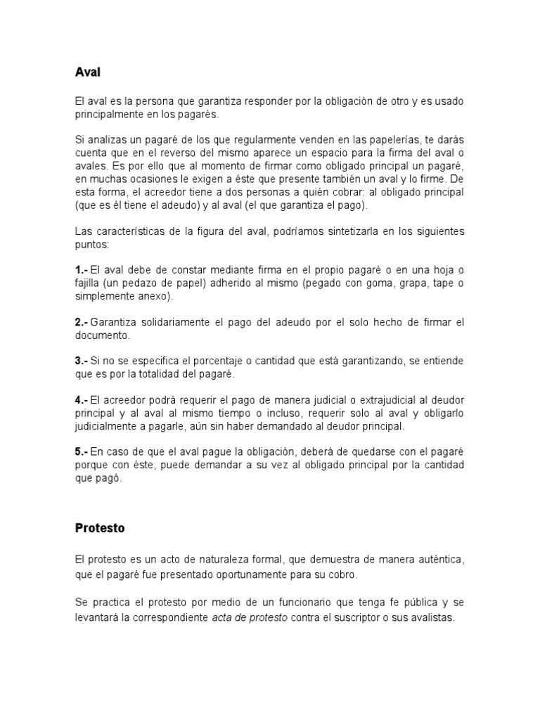 Guía sobre el aval en pagarés | PDF | Pagaré | Responsabilidad ...
