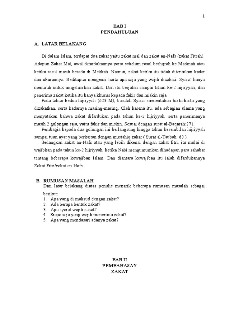 Makalah Zakat Fitrah Dan Zakat Mal Contoh Makalah