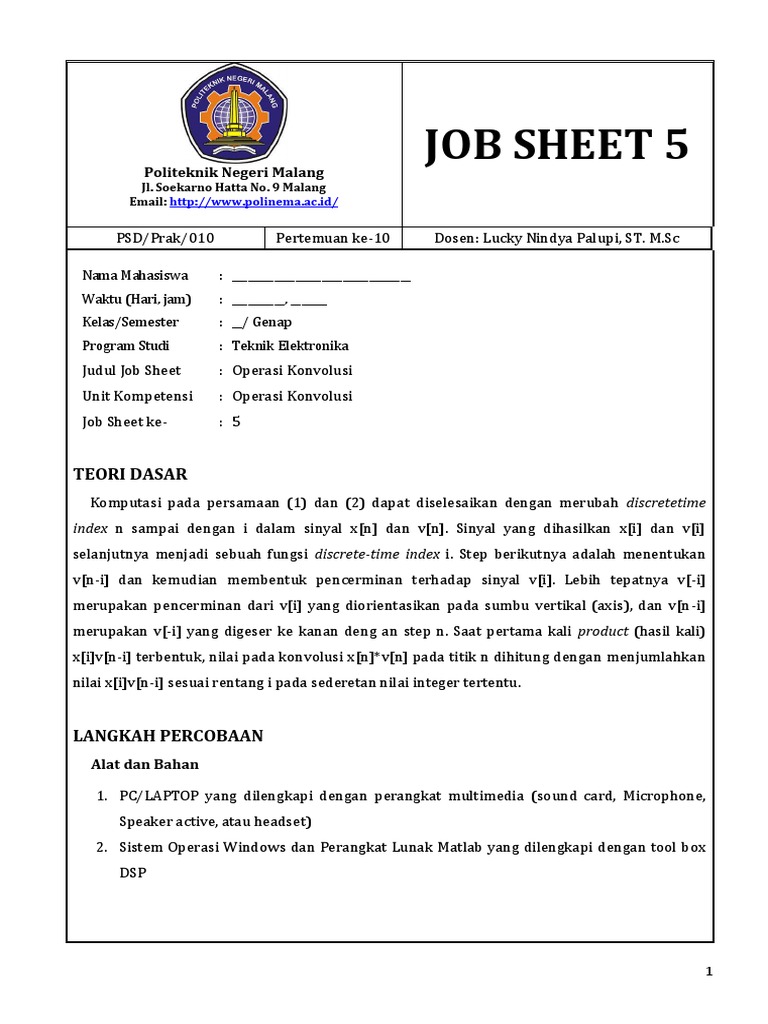 Job Sheet 5 PDF | PDF | Metode & Bahan Ajar