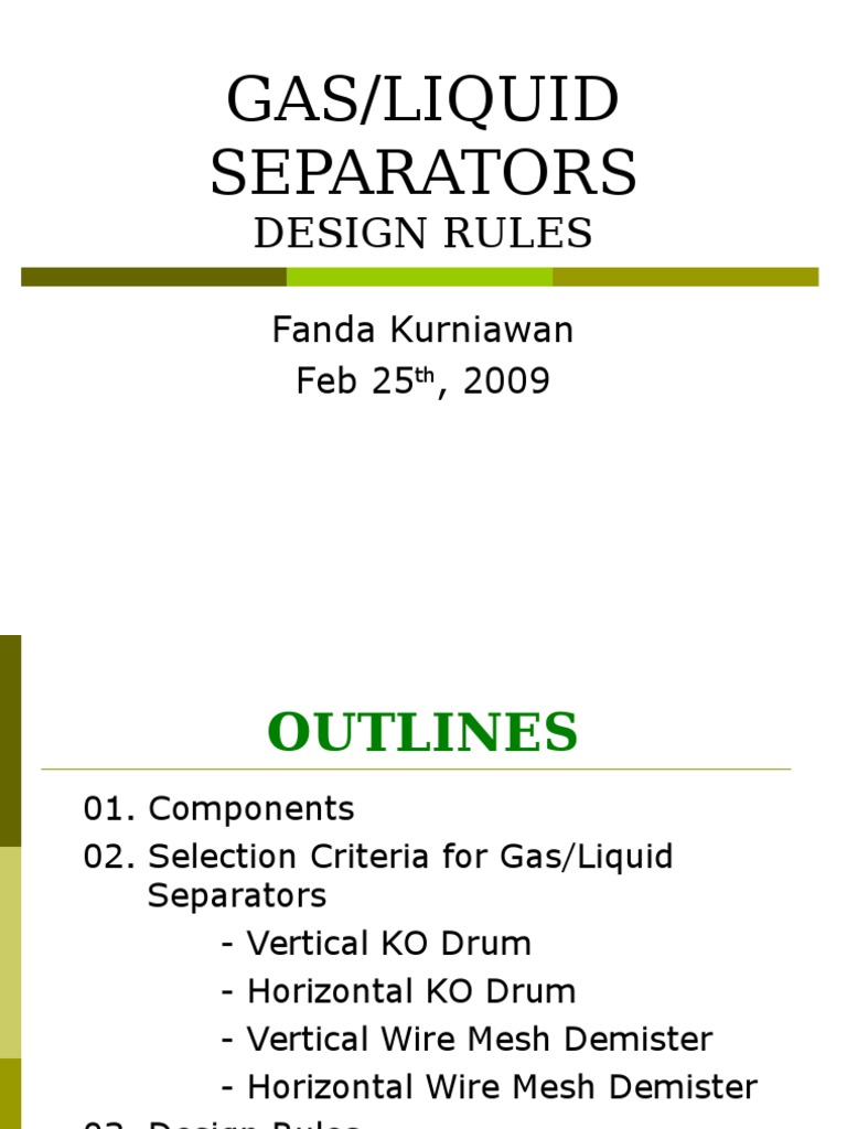 Gas/Liquid Separator Design Guidelines | PDF | Chemical Process ...
